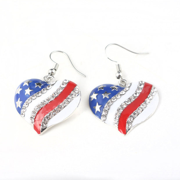 Independence Day American Flag Soft Metal Earrings