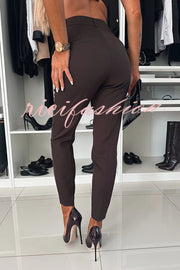 Feeling of Confidence High Rise Pocketed Tapered Pants