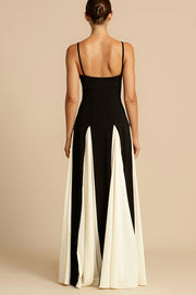 Timeless Elegance Panelled Tulle A-line Slip Maxi Dress