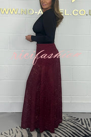 Elegant and Sexy Hollow Lace Maxi Skirt