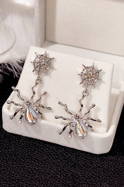 Fashionable Moonstone Dark Spider Earrings