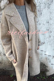 Solid Color Lapel Long Sleeve Loose Casual Jacket