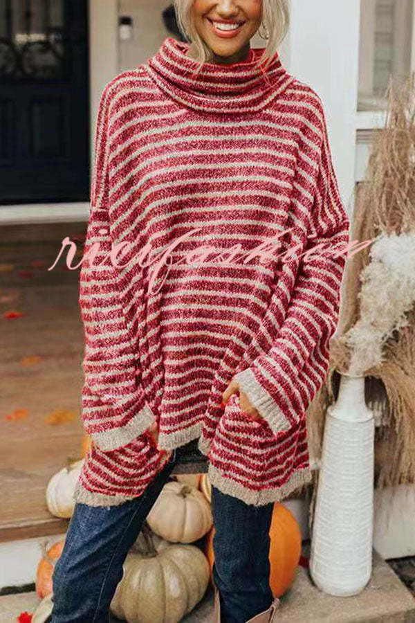 Perfect Timing Stripe Pocketed Tunic Sweater