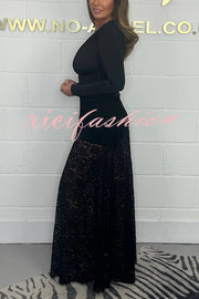 Elegant and Sexy Hollow Lace Maxi Skirt