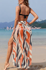 Unique Printed Loose High Waist Split Beach Pants